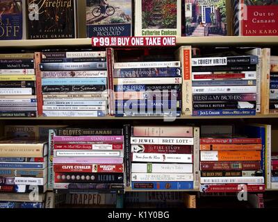 ANGONO, RIZAL, PHILIPPINES - AUGUST 26, 2017: New and old books on sale at a store in a shopping mall. Stock Photo