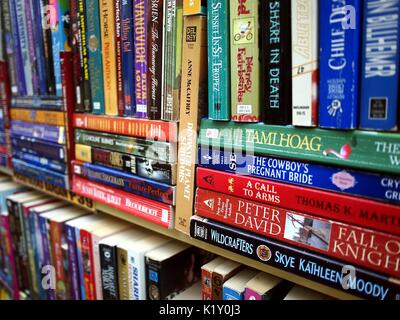 ANGONO, RIZAL, PHILIPPINES - AUGUST 26, 2017: New and old books on sale at a store in a shopping mall. Stock Photo