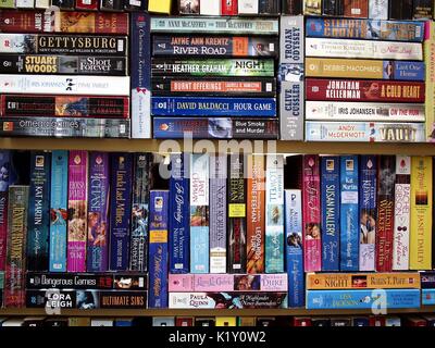 ANGONO, RIZAL, PHILIPPINES - AUGUST 26, 2017: New and old books on sale at a store in a shopping mall. Stock Photo