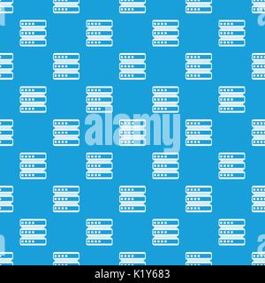 Database pattern seamless blue Stock Vector