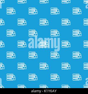 Database with padlock pattern seamless blue Stock Vector