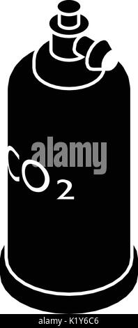 Welding cylinder co2 icon, simple black style Stock Vector