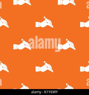 Hand holding black pen pattern seamless Stock Vector