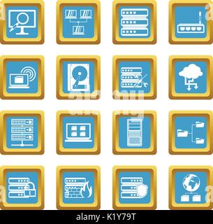 Big data icons azure Stock Vector
