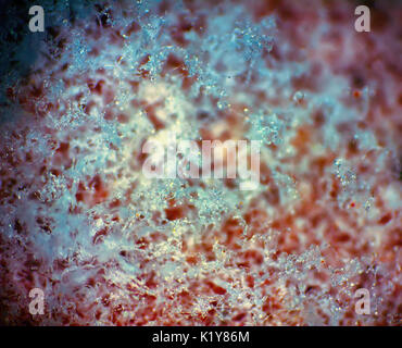 Background, macro. Thin layer of melting snow on stone. Spring closeup Stock Photo