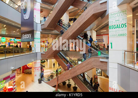 Shopping Mall inside Gran Torre Costanera Tower, La Costanera, La Costanera Center, Santiago, Chile Stock Photo