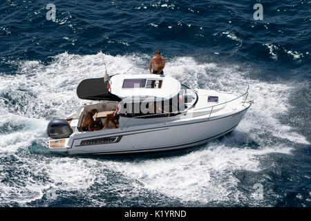 Larsus Merry Fisher 695 Power Boat in Gibraltar in summer Stock Photo