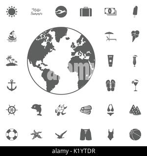 Vector Set of Globe Icons Stock Vector