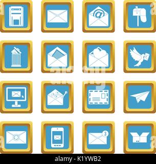 Email icons azure Stock Vector