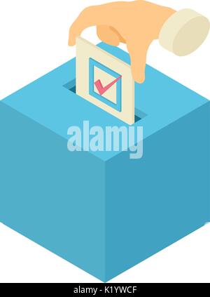 Ballot box icon, isometric 3d style Stock Vector