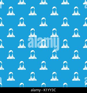 HR management pattern seamless blue Stock Vector