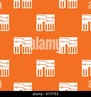 Computer chipset pattern seamless Stock Vector