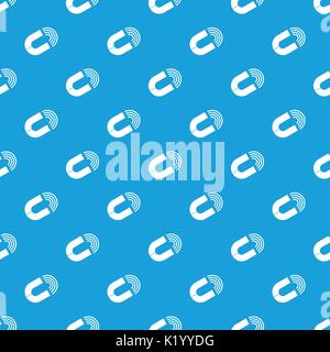 Horseshoe magnet pattern seamless blue Stock Vector