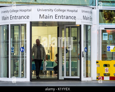 UCH University College Hospital London - Main entrance on Euston Road Stock Photo