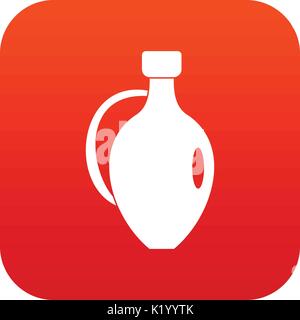 Clay jug icon digital red Stock Vector