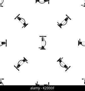 Hand air pump pattern seamless black Stock Vector