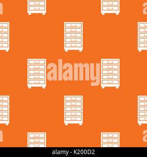 Wooden cabinet with drawers pattern seamless Stock Vector