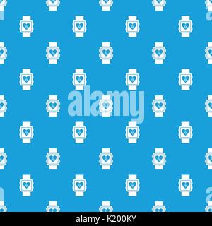 Smartwatch pattern seamless blue Stock Vector