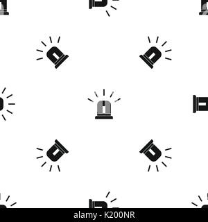 Blue special police flasher pattern seamless black Stock Vector