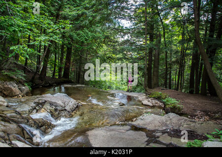 Waterfalls along Stag Brook Trail in on Whiteface Mountain in Wilmington NY Stock Photo