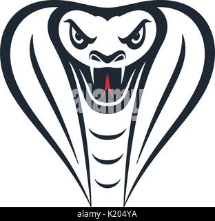 Furious cobra head on white background. Snake head design. Vector illustration. Stock Vector