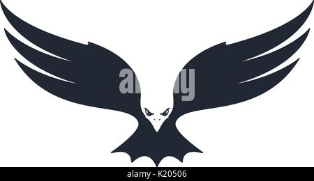 Eagle hunting. Eagle with negative space on white background. Vector illustration. Stock Vector