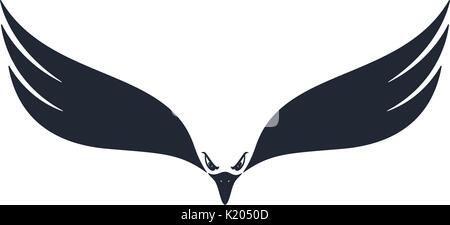 Hunter eagle. Eagle with negative space on white background. Vector illustration. Stock Vector