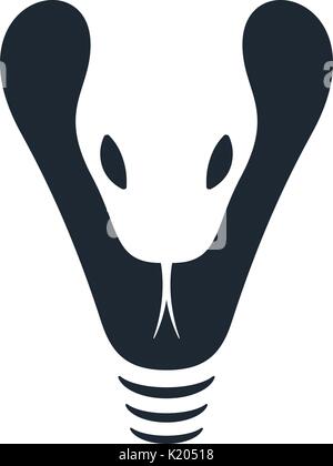 Rattlesnake head with negative space on white background. Snake head design. Vector illustration. Stock Vector