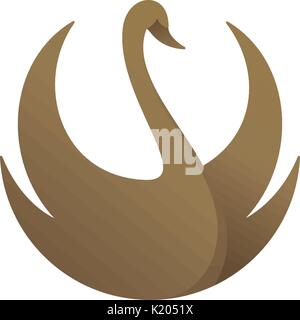 Swan logo design on white background. Vector illustration. Stock Vector