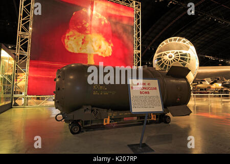 Mark 41 thermonuclear bomb exhibit at the National Museum of the United States Air Force, Wright-Patterson Air Force Base, Dayton Ohio Stock Photo