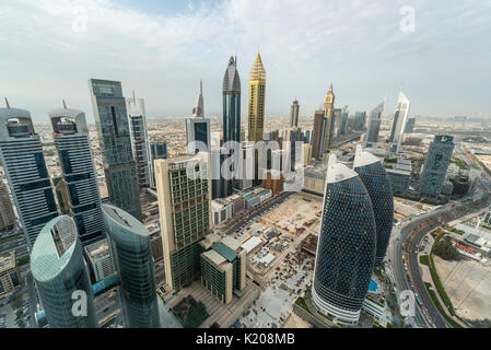 Skyscrapers and streets, Dubai, United Arab Emirates Stock Photo