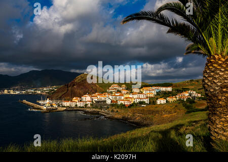 Fishing village in the morning light, Canical, Madeira, Portugal Stock Photo