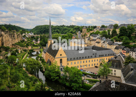 Abbey Neumünster in the suburbs of Grund, Luxembourg City, Grand Duchy of Luxembourg Stock Photo