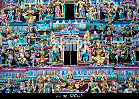 sculptres from Sri Veeramakaliamman Temple at 141,Serangoon Road is one of the oldest temples in Singapore,little india,singapore,pradeep subramanian Stock Photo