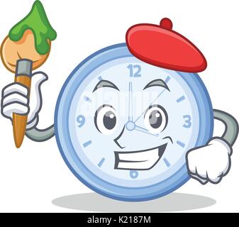 Artist alarm clock character cartoon Stock Vector Image & Art - Alamy