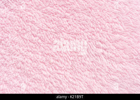 close up pink towel texture and background Stock Photo