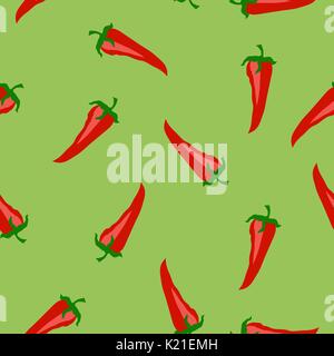 Red Hot Pepper Seamless Pattern Stock Vector