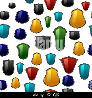 Colored Shield Seamless Pattern Stock Vector