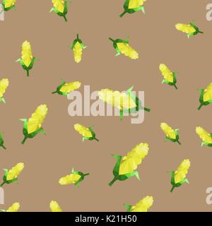 Yellow Corn Seamless Pattern Stock Vector