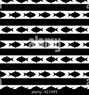 seamless pattern with fish. vector. Stock Vector