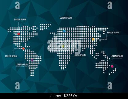 world infographic dotted map information network Stock Vector Image ...