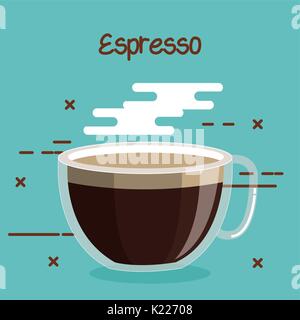 glass cup of coffee espresso soft drink Stock Vector