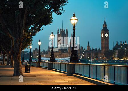 Big Ben and Houses of Parliament in night - London, United Kingdom Stock Photo
