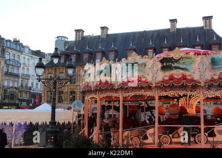 lille christmast time france french city Stock Photo