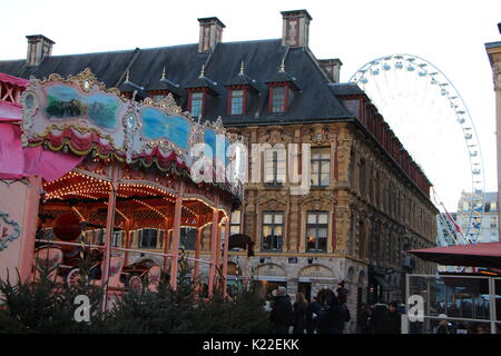 lille christmast time france french city Stock Photo