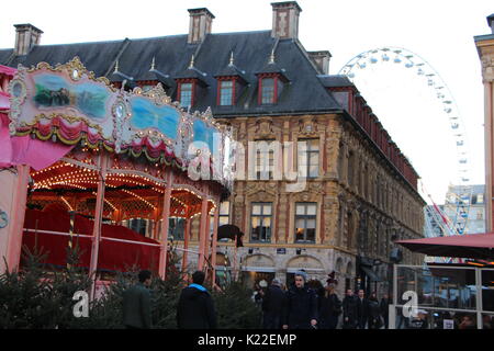 lille christmast time france french city Stock Photo
