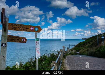 Coast Path at Overstrand, near Cromer, Norfolk, UK Stock Photo