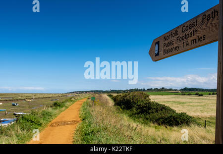 Coast path to Blakeney at Morston Quay, Norfolk, UK Stock Photo