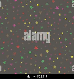 Colored Star Seamless Pattern Stock Vector