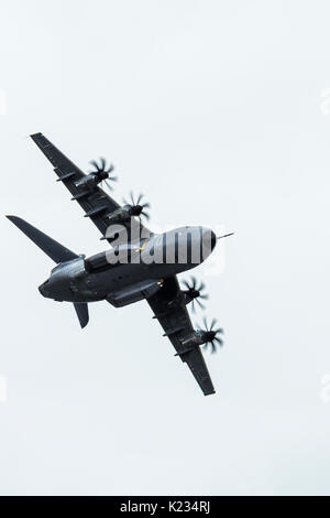 The Airbus A400M military transport aircraft performing at the 2016 farnborough airshow Stock Photo